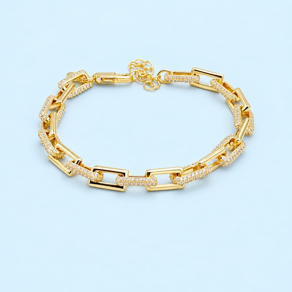 Pulseira de elos retangulares