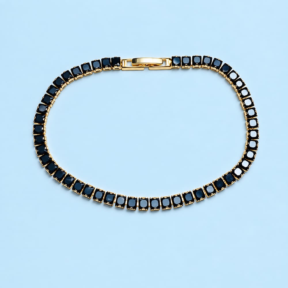 Pulseira com pedras escuras